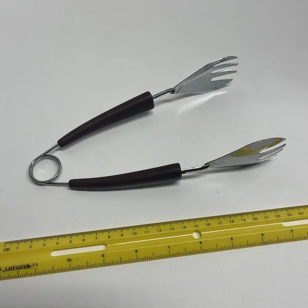 Vintage Brown Bakelite Ice or Salad Claw Tongs Chrome Plated Kitchen Barware